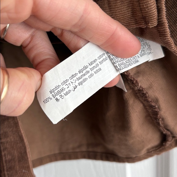 Zara Girls Brown Corduroy Ruffle Collar Dress - Picture 5 of 6